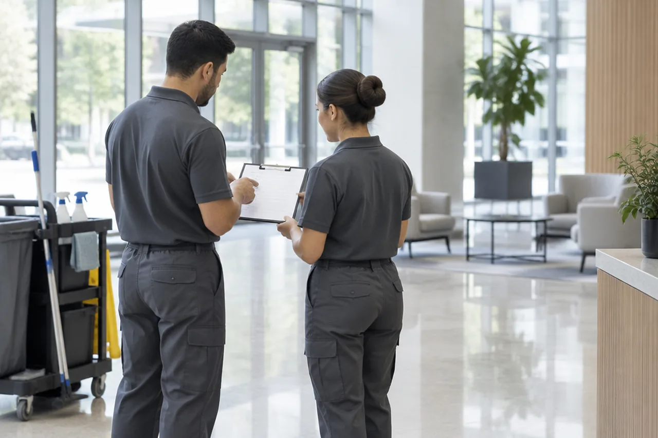 Cleaning Partners team collaborating on the job